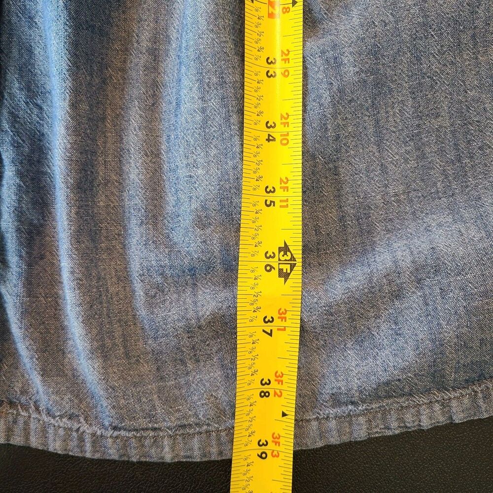 Old Navy Chambray Shirt Dress Blue Jean Pockets Sz 18 Boho Coastal Cowgirl - Picture 8 of 10